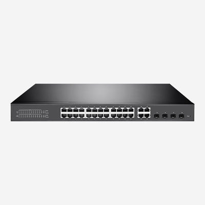 400W 24 Ports Easy Smart Full Gigabit PoE Switch With 4 Combo Ports 4 SFP Fiber Ports