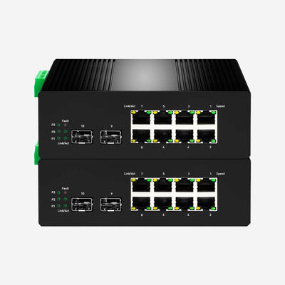 IP30 20Gbps Industrial Ethernet Switch With 8 Gigabit RJ45 Ports 2G SFP Power Over Ethernet Switch