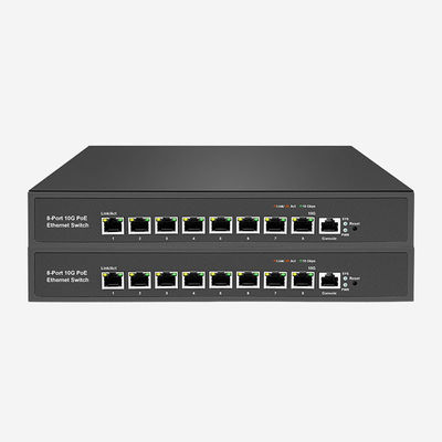 8 PoE RJ45 Layer 3 10GB Switch con soporte para redes VLAN, RSTP/MSTP y ERPS Ring