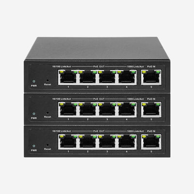 Port Trunking, 5 × 10/100/1000Mbps RJ45 Puertos Conmutador PoE no administrado con potencia de salida PoE de 60W