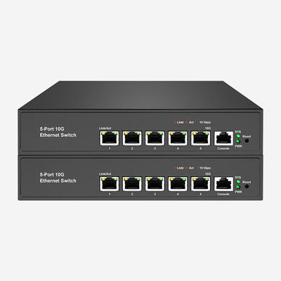 ACL / QoS / VLAN soportado 10GB Switch con 5 puertos RJ45 de 100M/1000M/2.5G/5G/10Gbps