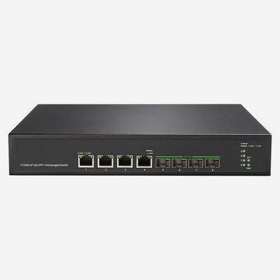 4 10Gbps RJ45 Solución de red de conmutación Ethernet no gestionada con rendimiento de velocidad y tasa de reenvío 238.10 Mpps